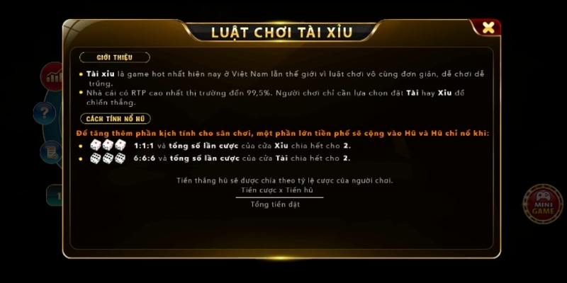 Luật tính điểm nổ hũ tài xỉu